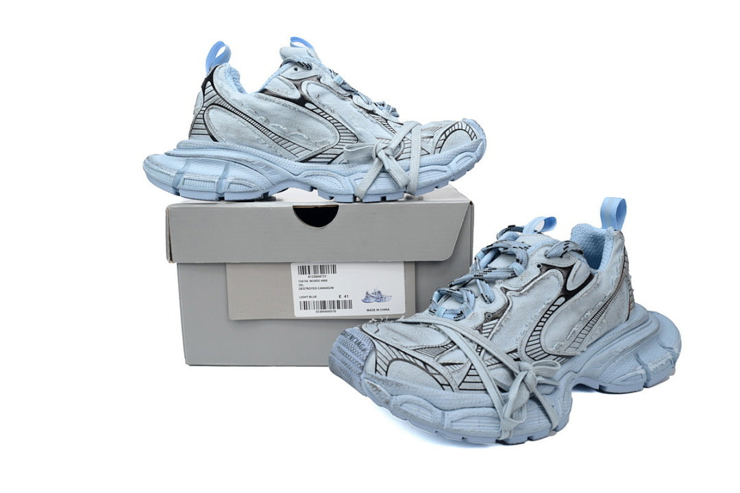 Balenciaga Runner Sneaker Luminous Blue Canvas Blue