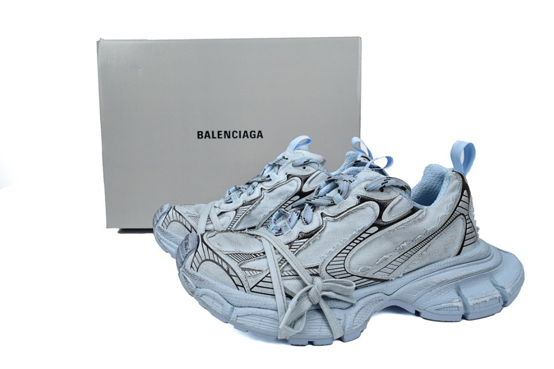 Balenciaga Runner Sneaker Luminous Blue Canvas Blue