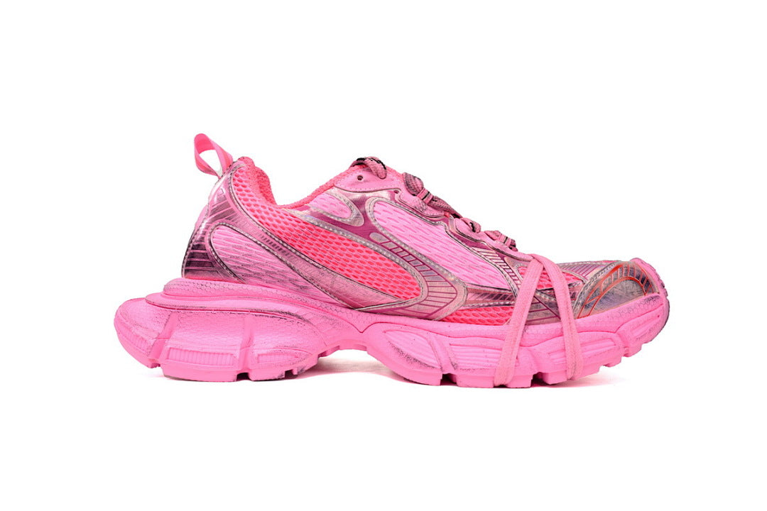 Balenciaga Runner Sneaker Black Black And White Pink