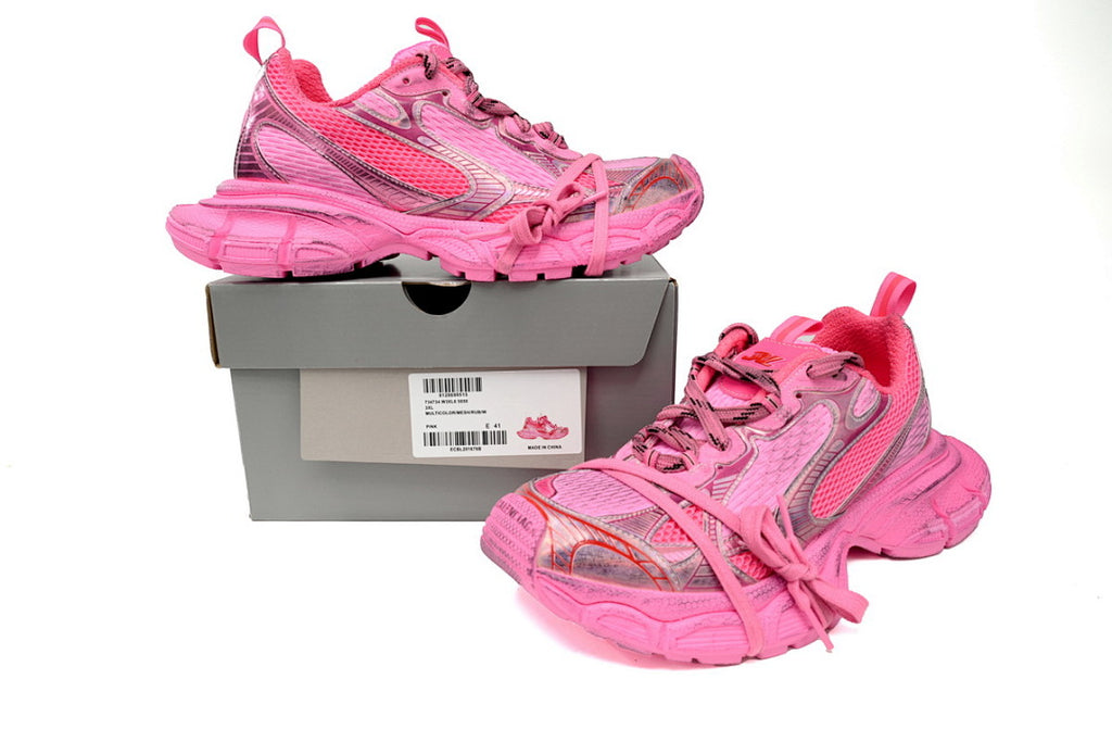 Balenciaga Runner Sneaker Black Black And White Pink