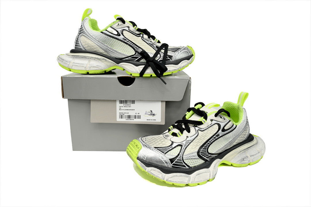 Balenciaga Runner Sneaker Black And White Blue