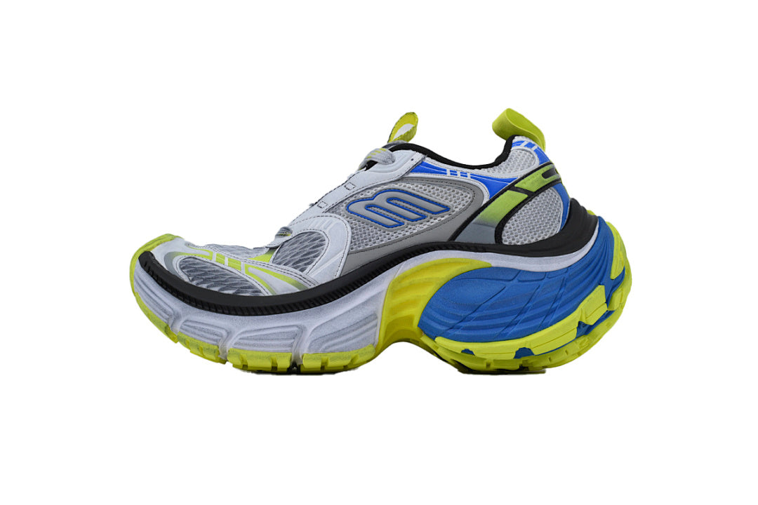 Balenciaga Runner Sneaker White Gray Black White Blue Fluorescent Green