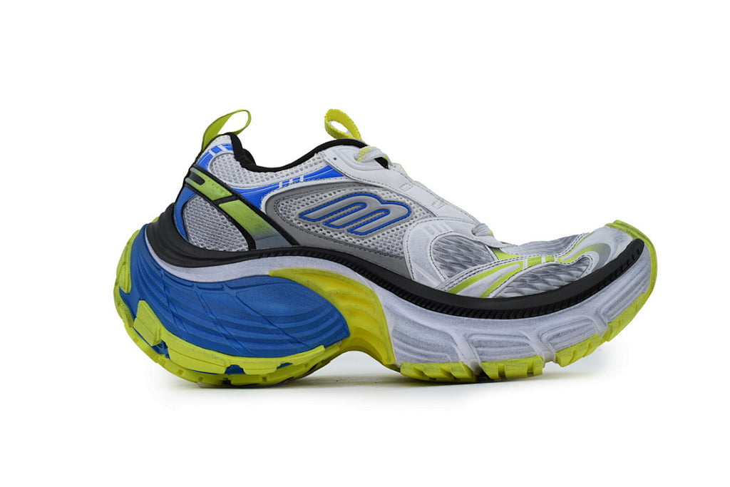 Balenciaga Runner Sneaker White Gray Black White Blue Fluorescent Green