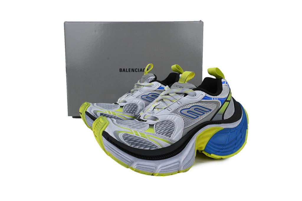 Balenciaga Runner Sneaker White Gray Black White Blue Fluorescent Green