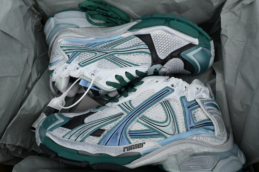 Balenciaga Runner Sneaker 'White Green Blue'