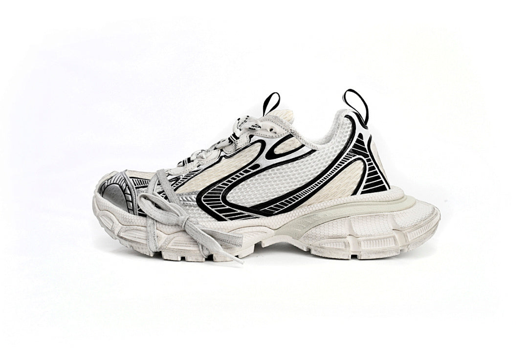 Balenciaga Runner Sneaker Silver Rice White Black