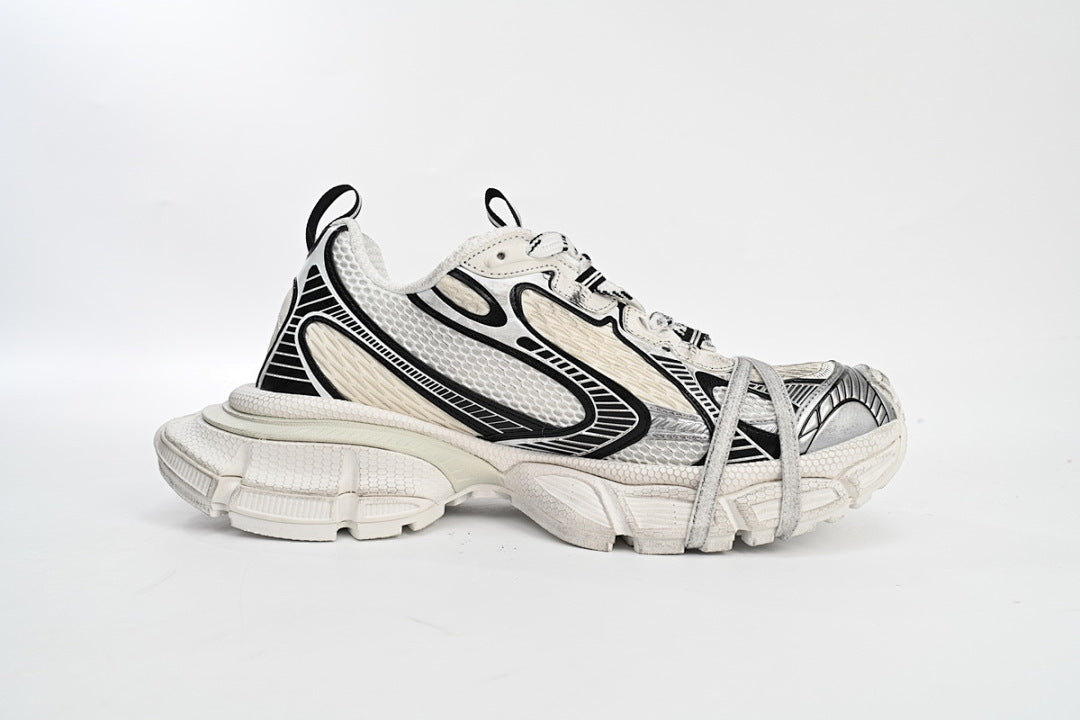 Balenciaga Runner Sneaker Silver Rice White Black
