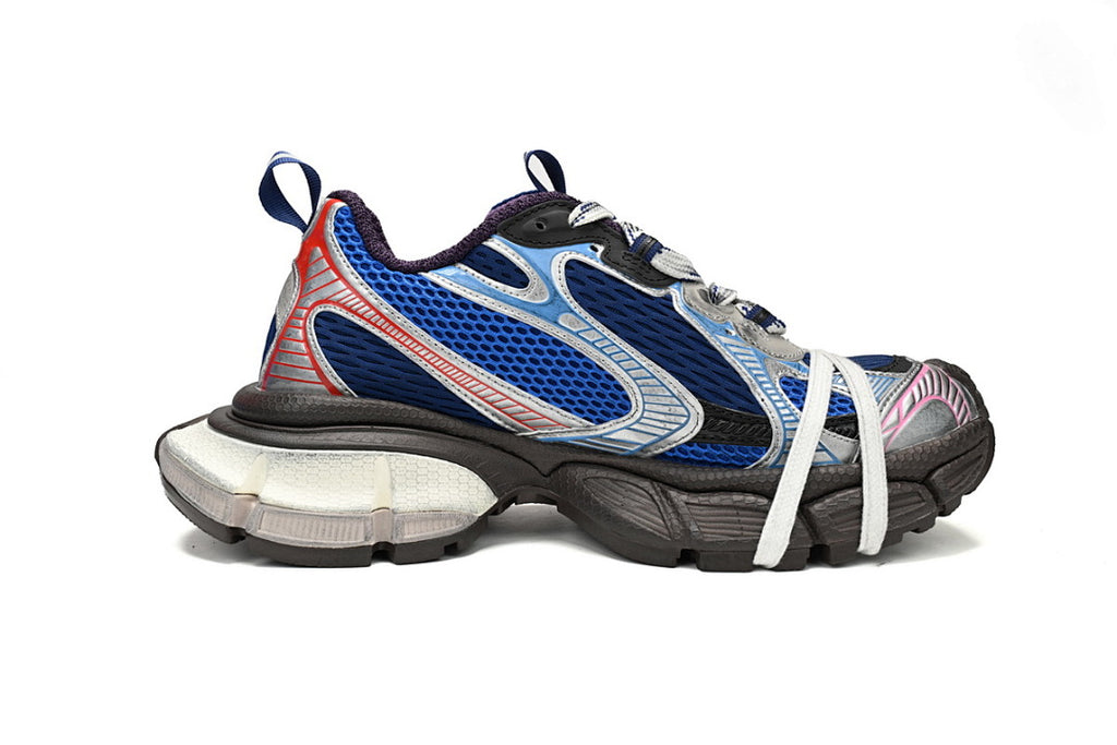 Balenciaga Runner Sneaker Silver Red and Blue