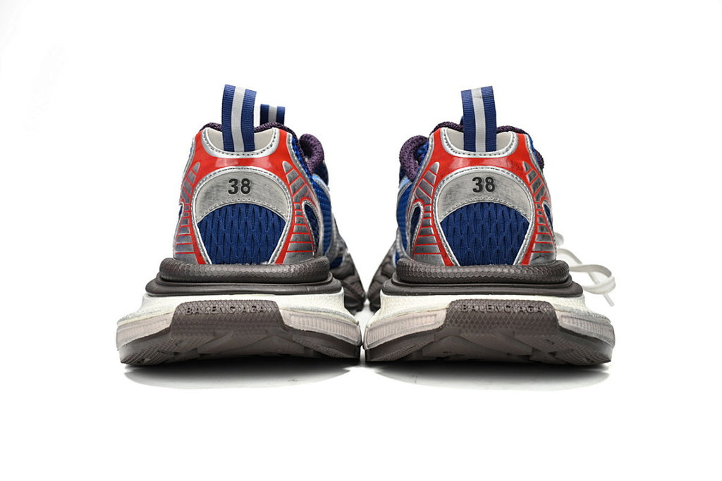 Balenciaga Runner Sneaker Silver Red and Blue