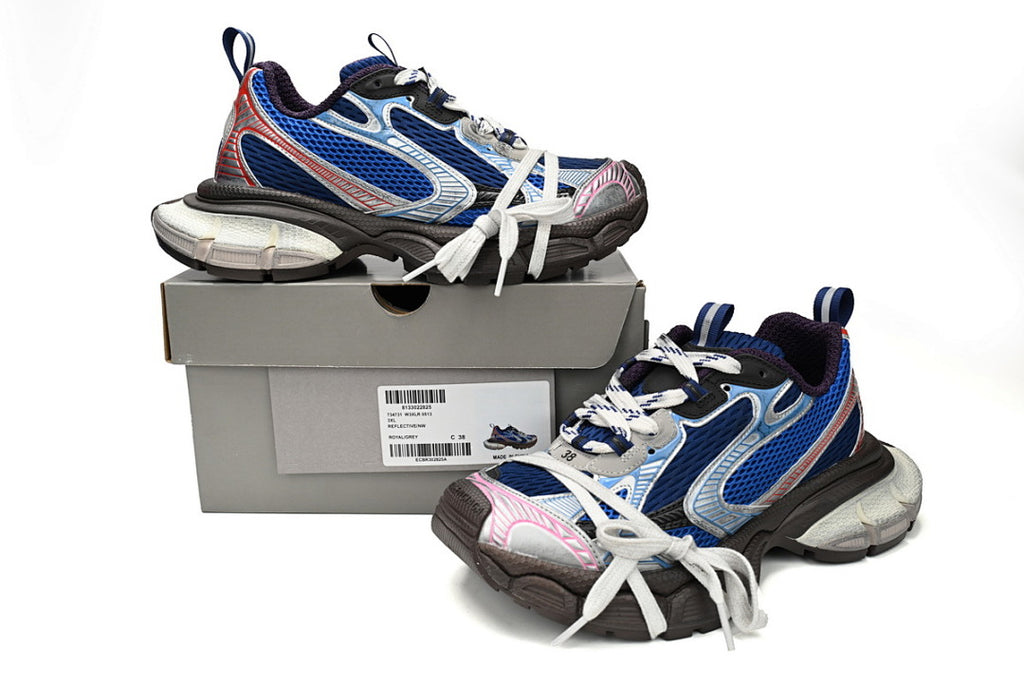 Balenciaga Runner Sneaker Silver Red and Blue