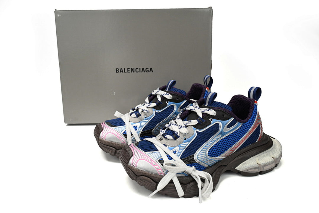 Balenciaga Runner Sneaker Silver Red and Blue