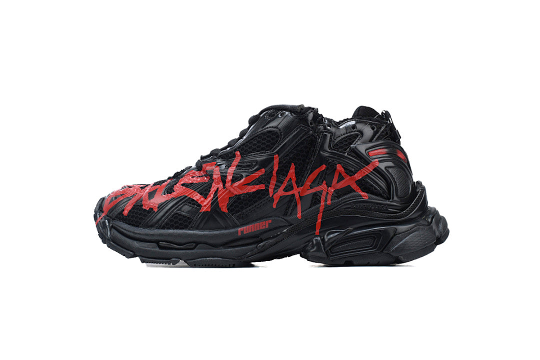 Balenciaga Runner Black And Red Characters