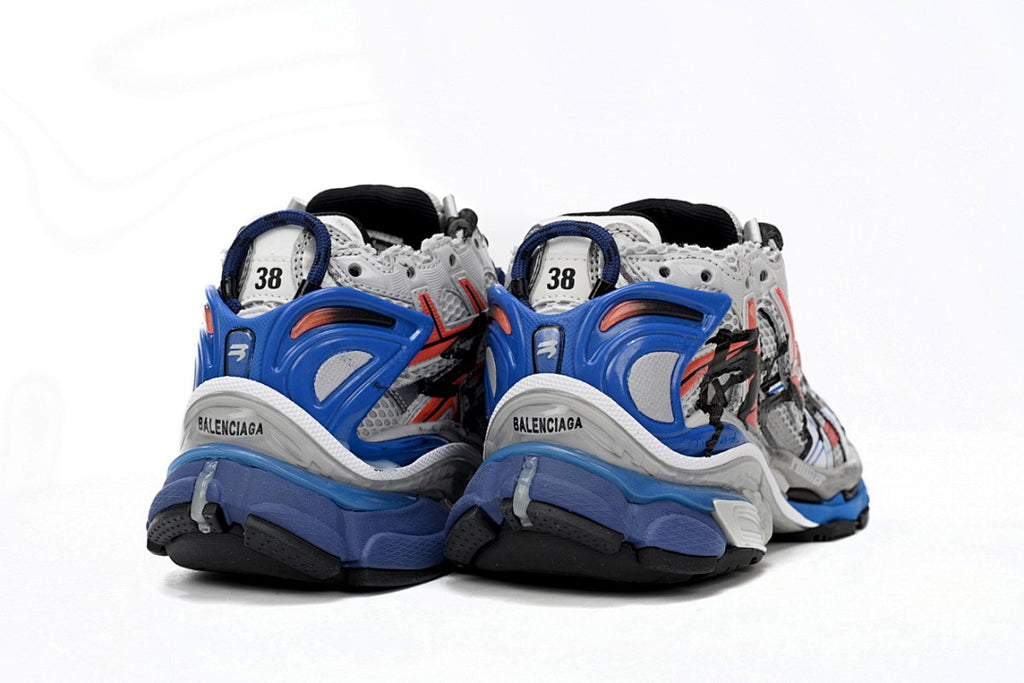 Balenciaga Runner White And Blue Printing