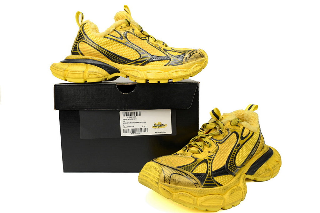 Balenciaga Runner Sneaker Yellow Ice Velvet