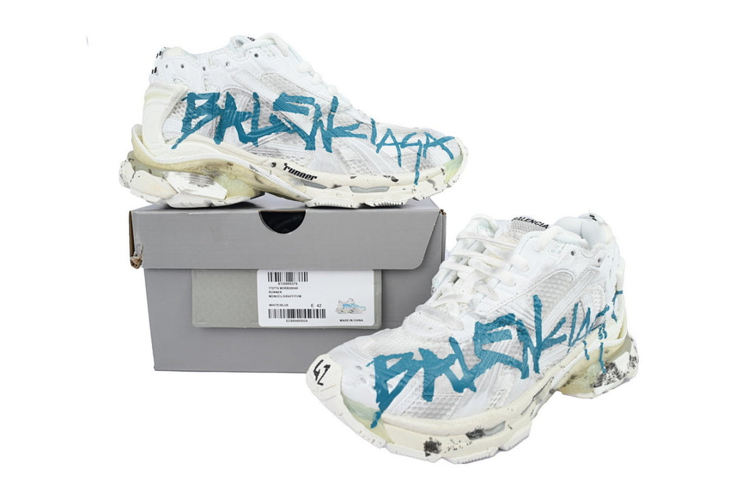 Balenciaga Runner Sneaker 'Graffiti - White Blue'
