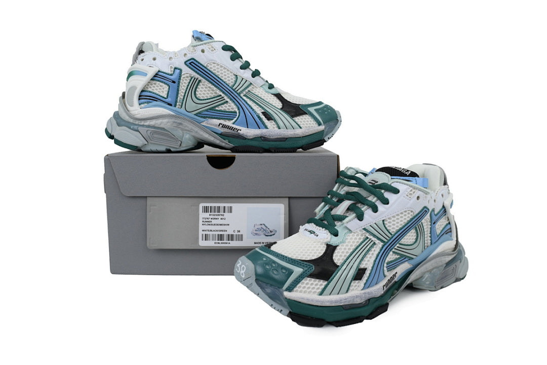 Balenciaga Runner Sneaker 'White Green Blue'