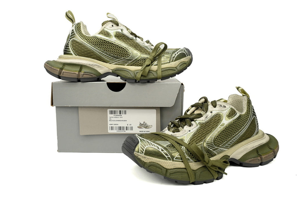 Balenciaga Runner Sneaker Black Military Green