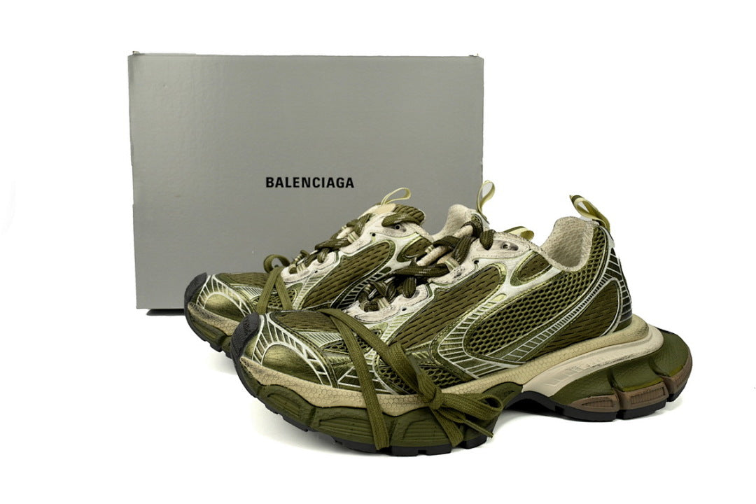 Balenciaga Runner Sneaker Black Military Green