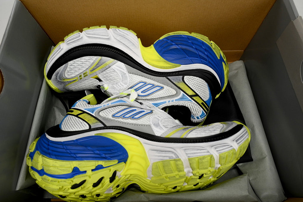 Balenciaga Runner Sneaker White Gray Black White Blue Fluorescent Green