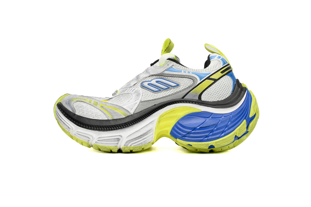 Balenciaga Runner Sneaker White Gray Black White Blue Fluorescent Green