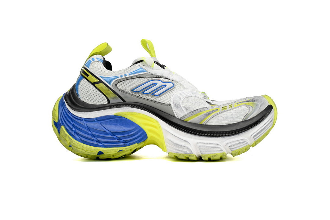 Balenciaga Runner Sneaker White Gray Black White Blue Fluorescent Green