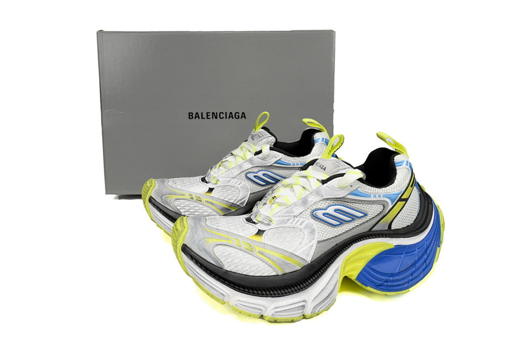 Balenciaga Runner Sneaker White Gray Black White Blue Fluorescent Green