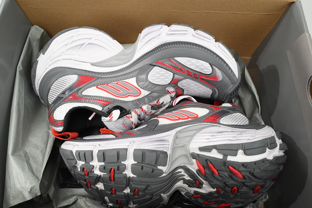 Balenciaga Runner Sneaker White Gray Red