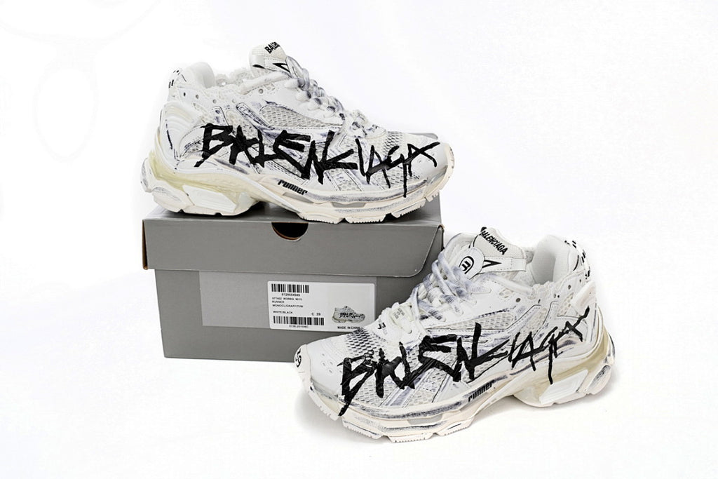 Balenciaga Runner White And Black Characters