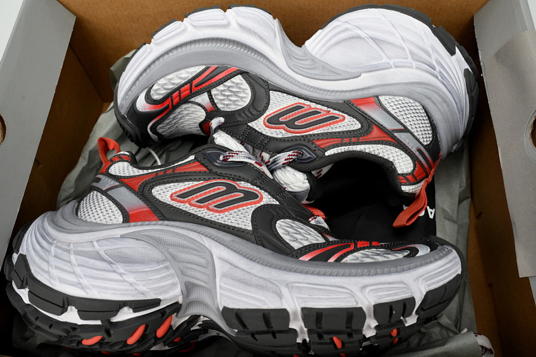 Balenciaga Runner Sneaker White Gray Black Grey Black Red