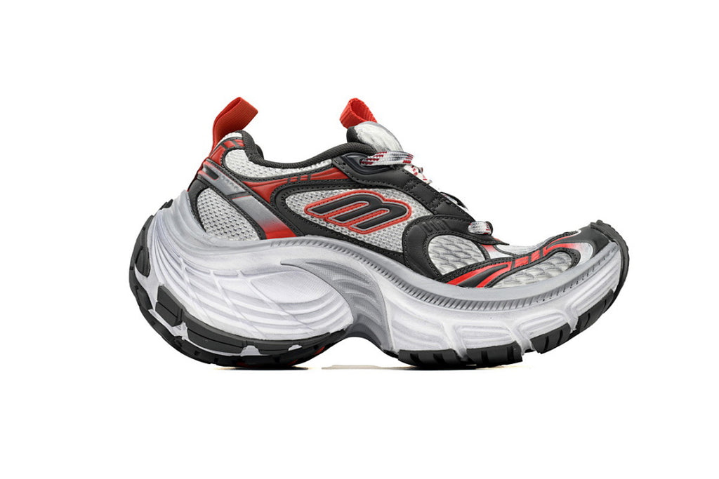 Balenciaga Runner Sneaker White Gray Black Grey Black Red