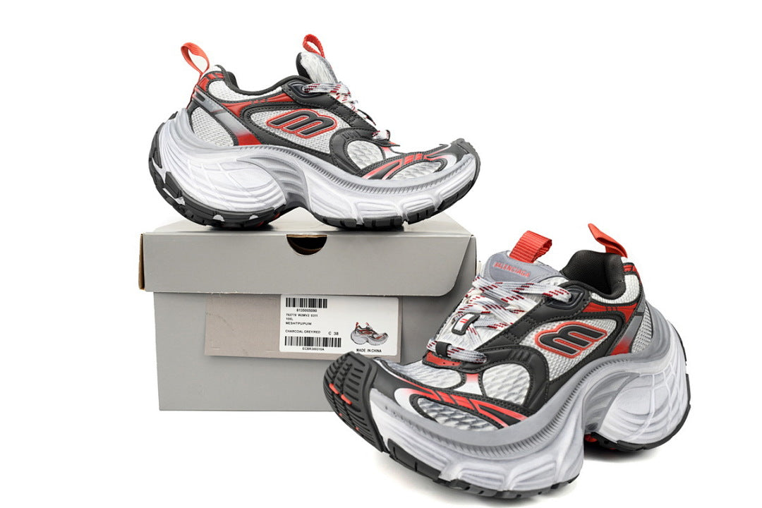 Balenciaga Runner Sneaker White Gray Black Grey Black Red