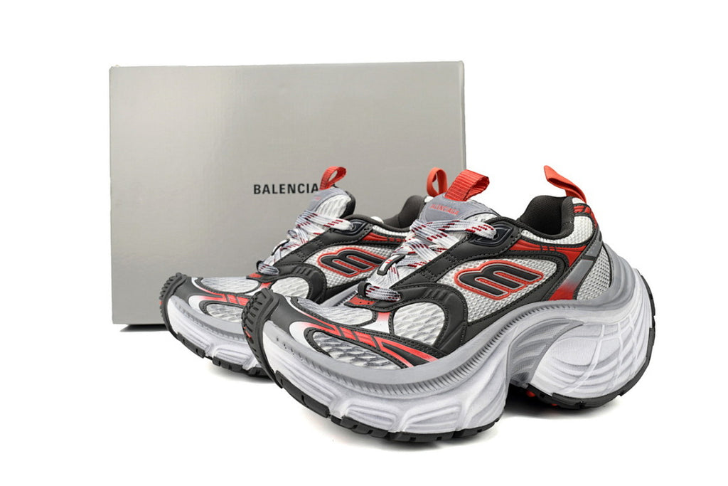 Balenciaga Runner Sneaker White Gray Black Grey Black Red